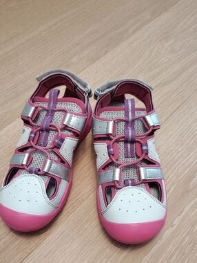 Geox Pink and Silver Closed-Toe Kids Sandals